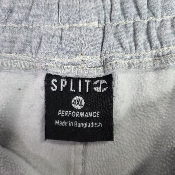 Mens Split Grey Performance Jogger Pants Zipper Pockets Drawstring Size 4XL - Picture 2 of 9